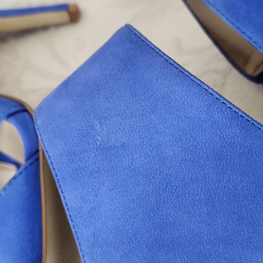 INC International Concepts bright cobalt blue stiletto statement heels size 9.5 - Picture 10 of 16